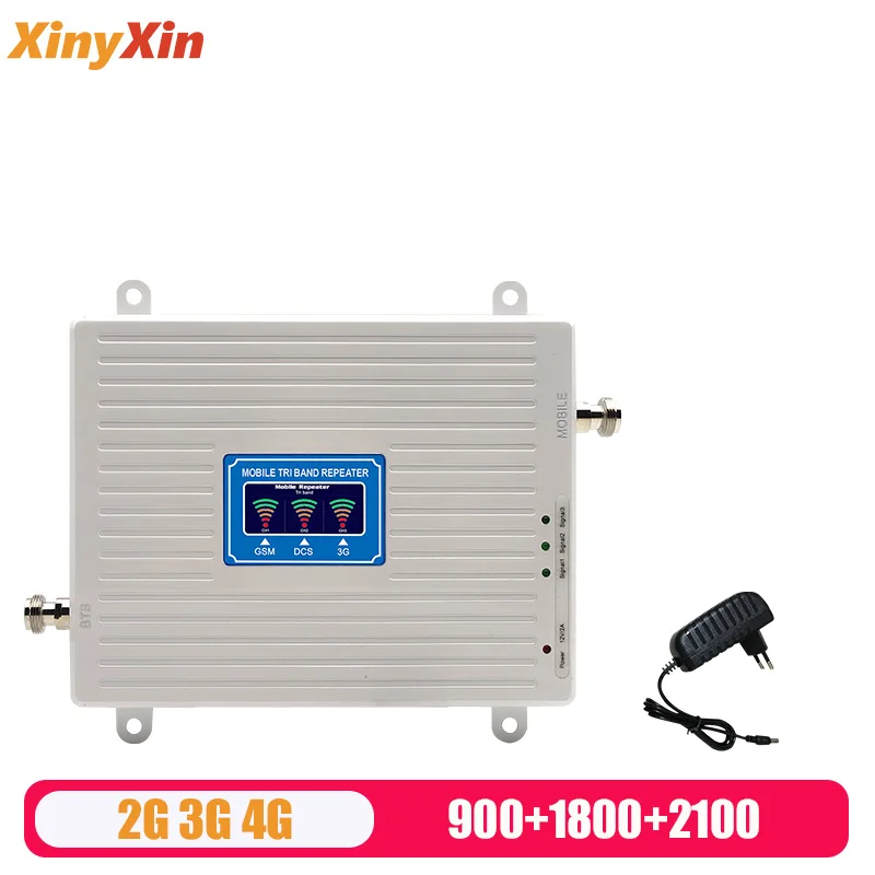 Усилитель сотового сигнала 2g 3g 4g ретранслятор GSM 900 LTE 1800 UMTS 2100 трехдиапазонный