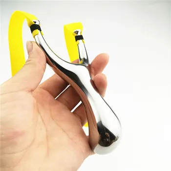 

New Stainless Titanium Steel Metal Slingshot Catapult Sling Shot Marble Outdoor Hunting Accessories with Powerful Rubber Band