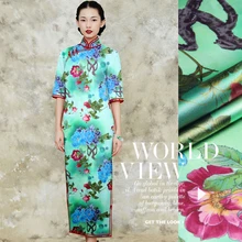 118 см широкий шелковый стрейч метр атласной ткани 19 мм цифровой струйный китайский шелк ткань спандекс натуральный шелк ткань оптом ткань