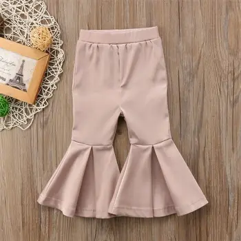 

Fashion Baby Girls Wide Leg Flare Pants Toddler Kids Stretchy Bell Bottom Long Spring Autumn Children Casual Solid Trousers 2-7T