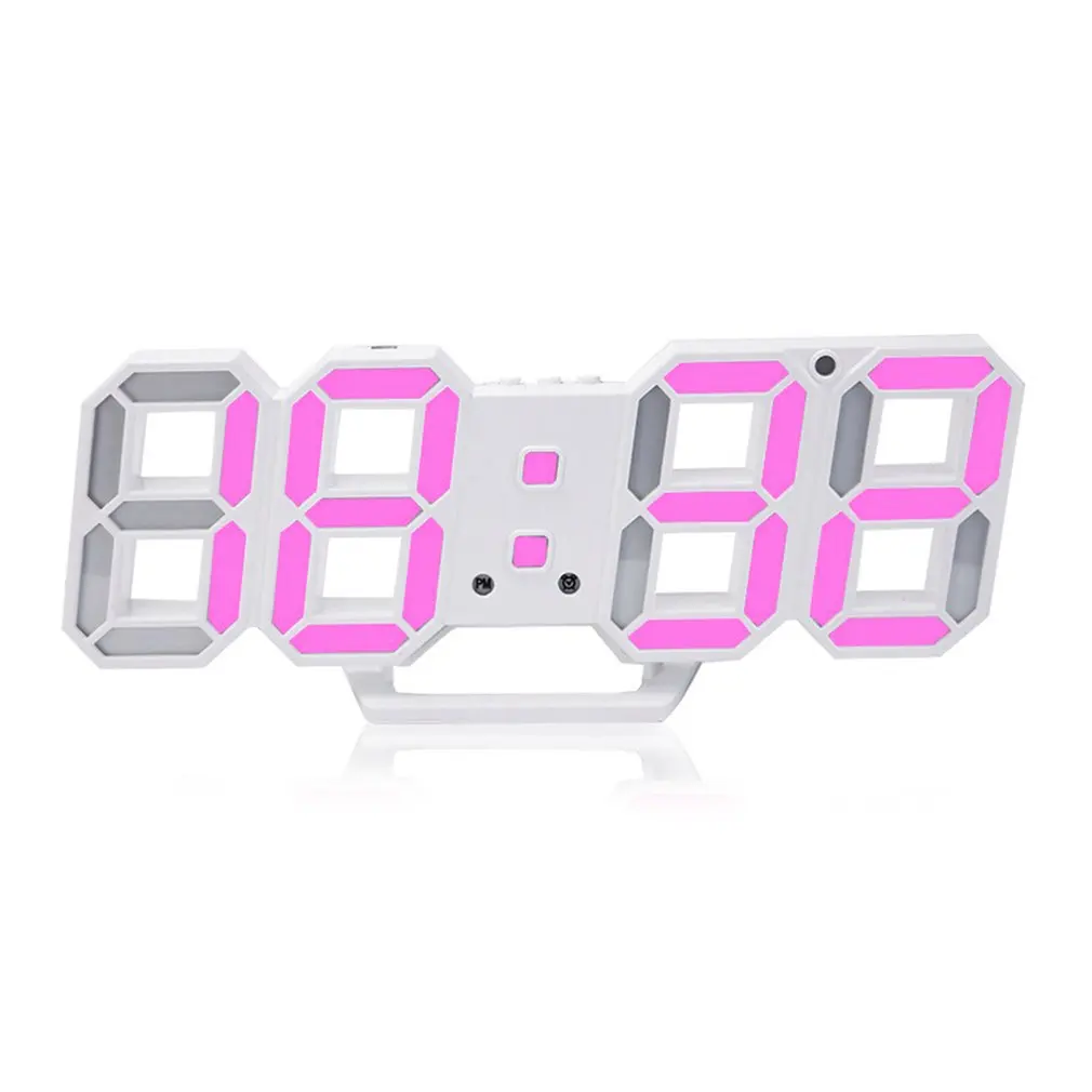3D светодиодный дисплей цифровые настенные часы электронные современный дизайн Простые Модные настенные часы с usb-разъемом настенные часы стерео часы - Цвет: 3