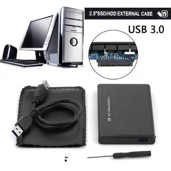 

VKTECH 2.5" USB3.0 SDD HD Box HDD Hard Drive External Enclosure Brushed Metal Case for Laptop Hard Drive Box Case High Quality