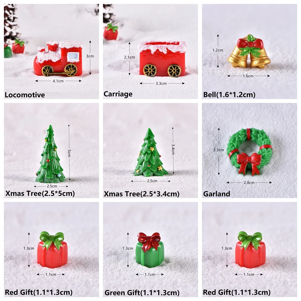 Рождественский орнамент подарок микро бонсай для пейзажа сказочное украшение для дома, сада фигурка снеговика Мини Санта Клаус рождественские украшения