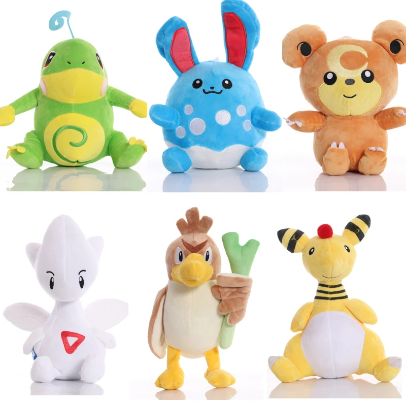 16-23cm Pokemon Politoed Azumarill Ampharos Farfetchd Teddiursa Togetic Plush Soft Stuffed Toys Doll Gifts for Children Kids | Игрушки и