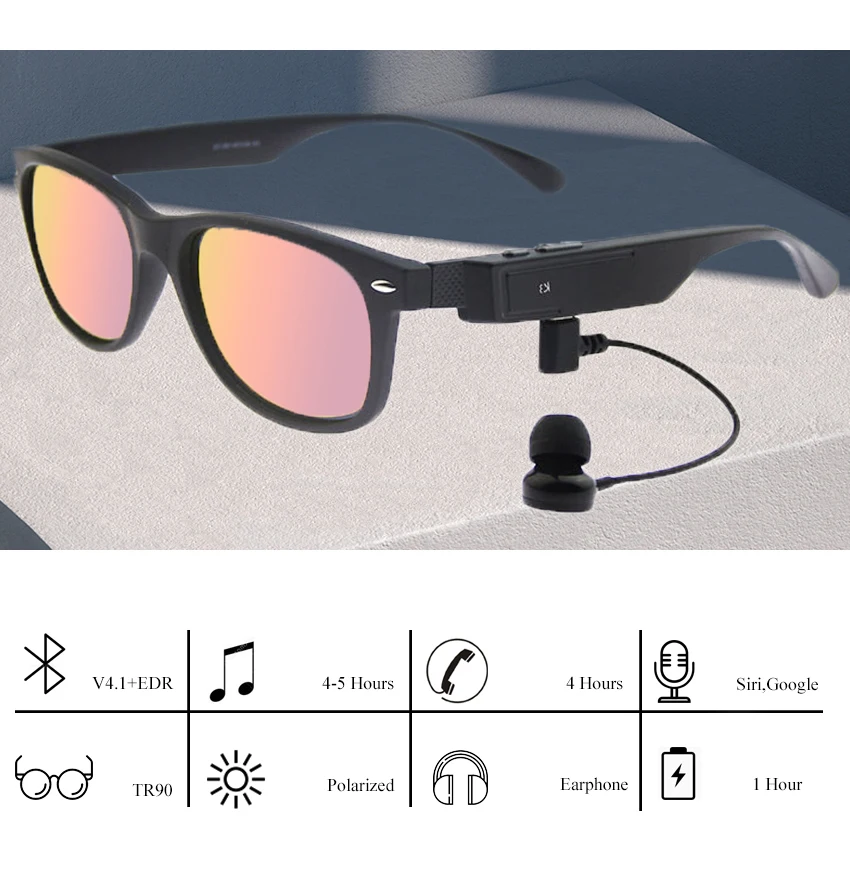 Бренд Conway, дизайнерские солнцезащитные очки, наушники, Bluetooth, беспроводные музыкальные очки, свободные руки, совместимы с iPhone, samsung, Android