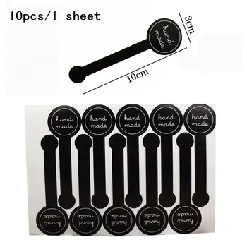 

5000PCS Adhesive Long Style "HAND MADE" Black Handmade Cake Packaging Sealing Label Kraft Sticker Baking DIY Gift Stickers