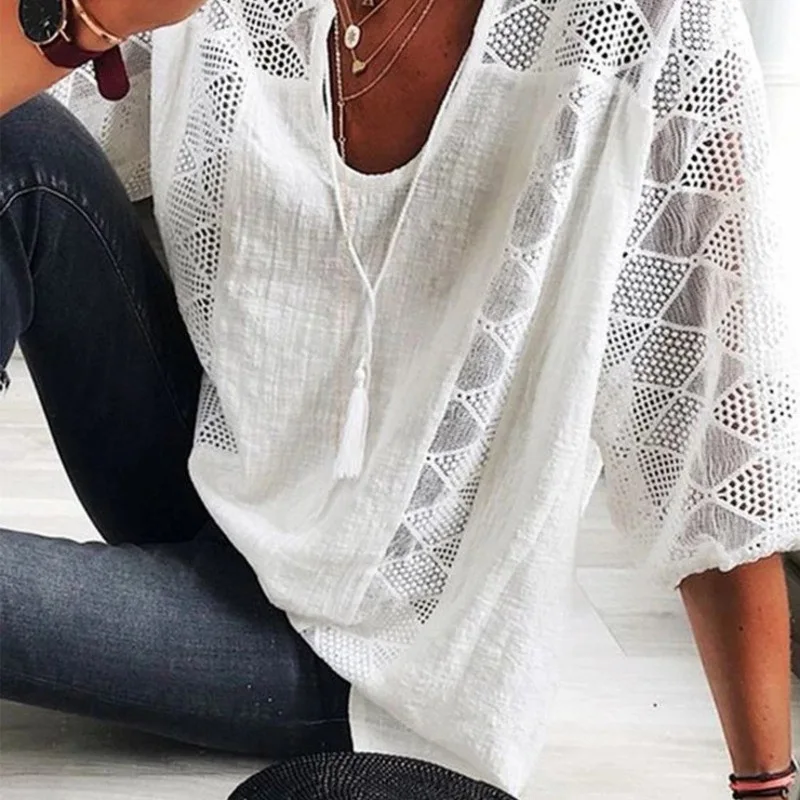 

Pareo Beach Female Swimsuit 2020 Suits Women's Tunic Wear Cape On For New Lace Stitching Brought 7 Minutes Long Sleeve Shirt