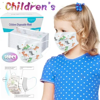 

Children's ma$k Disposable Face ma$k Breathable Industrial 3Ply Ear Loop 50PC Three-dimensional Protection