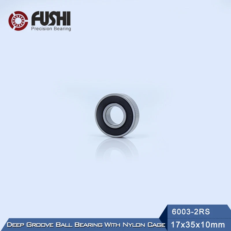 

6003RZ Bearing 17*35*10 mm ABEC-3 6PCS Mute High Speed For Blush Motors 6003 RS 2RZ Ball Bearings 6003RS 2RS With Nylon Cage