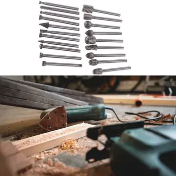 

20pcs 20pcs Solid Carbide Burr Set 3mm shank Tungsten Carbide Rotary Files Burrs with 3mm Cutting Head diameter Fits