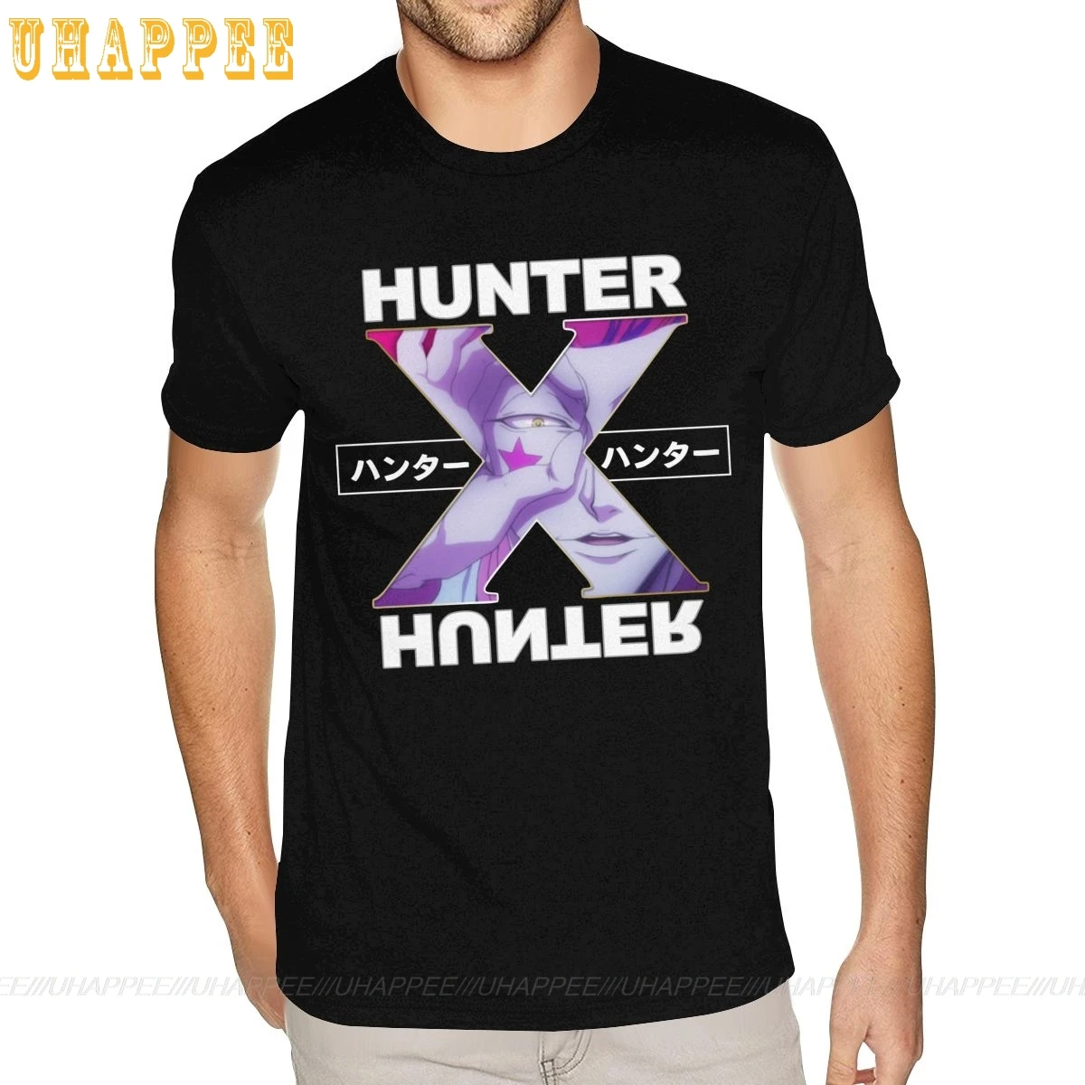 Футболка Purple Hunter X Hisoka Мужская тенниска на заказ с коротким рукавом и круглым
