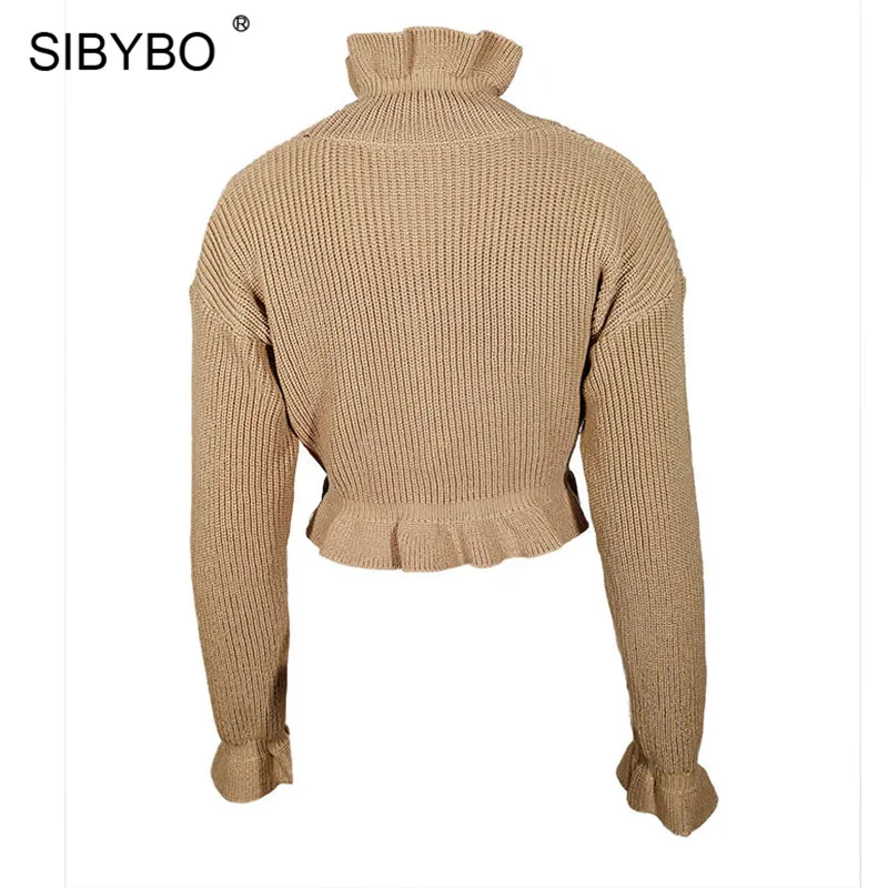 SIBYBO водолазка вязаный осенний свитер женский длинный рукав тонкий сексуальный женский Топ однотонный Повседневный женский свитер и пуловеры