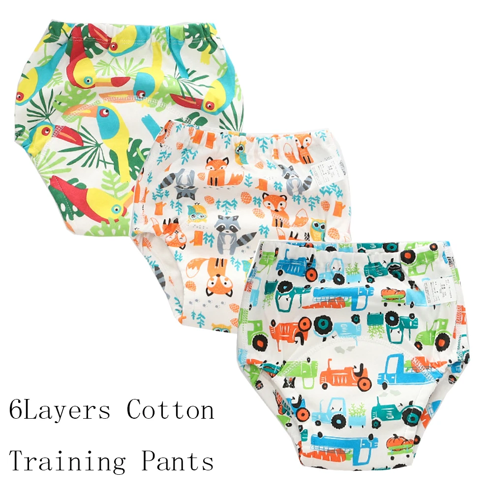 

6 Layers Baby Potty Training Pants Infant Kids Reusable Diaper Cover Baby Nappy Panties Cotton Toddler Underwear
