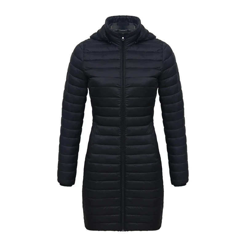 SANTELON-معطف طويل فضفاض للنساء مع غطاء محرك السيا...