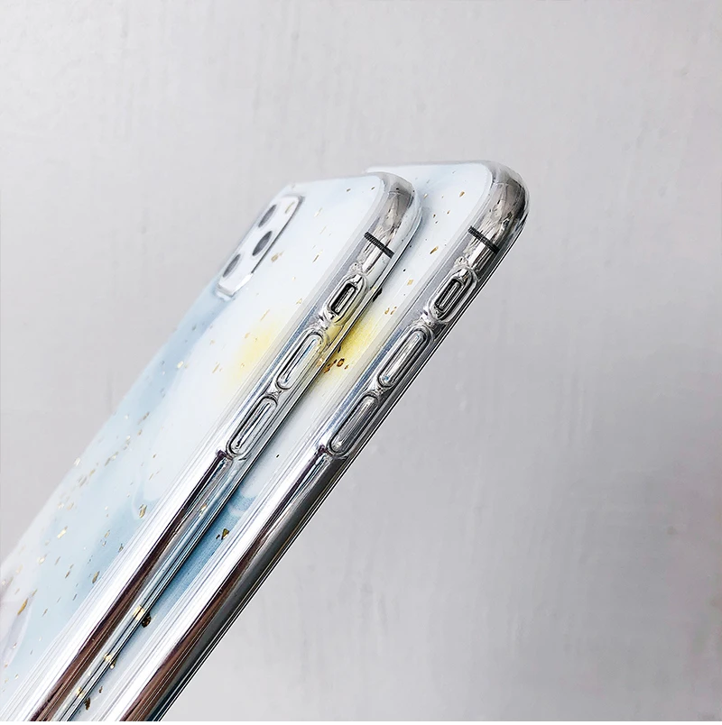 Чехол для телефона с радугой iPhone 11 6 7 8 Plus X XR XS Max роскошный блестящий золотой
