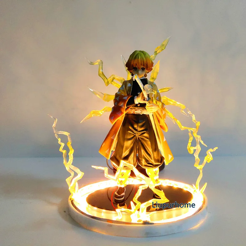  Demon Slayer Agatsuma Zenitsu Thunderclap and Flash Led Lighting Desk Lamp Kimetsu no Yaiba Lampara