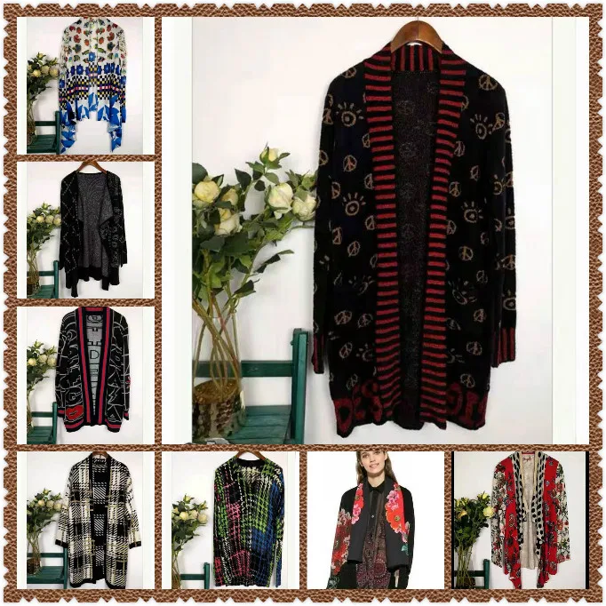 DESIGUAL2019 различные испанские Deg домашние трикотажные кардиганы с принтом свитер