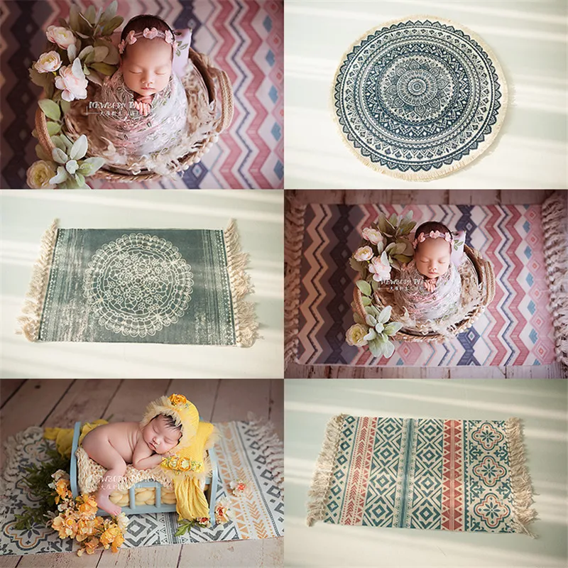 newborn-photography-props-blanket-bohemian-cotton-linen-tassel-plaid-mat-accessoire-photo-bebe-baby-photoshoot-props-background