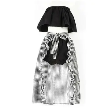 

2019 Toddler Kid Baby Girls Clothes Set Summer Off Shoulder Short Sleeve Black Tops Shorts Striped Cloak Outfit Clothing 3PCs