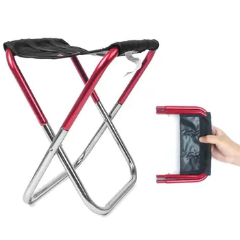 

Outdoor Folding Chair Simple Folding Mini Stool Portable Camping Fishing Train Stool Aluminium Alloy Folding Stool