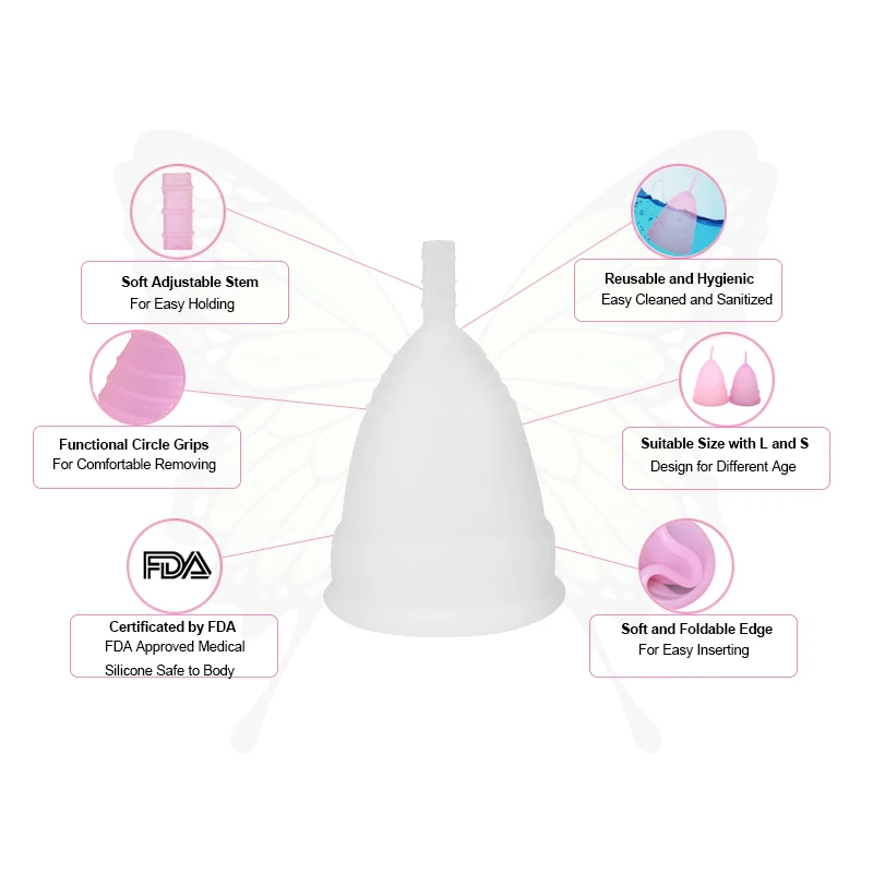2 шт., медицинская силиконовая менструальная чашка для женщин и женщин, менструальная чашка для женской гигиены, силиконовая менструальная чашка, Colletor Copita