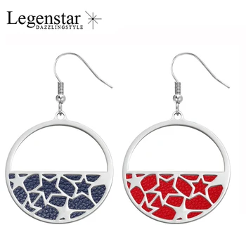 

Legenstar Star Hoop Dangle Earrings for Women Inoxydable Leather Stainless Steel Jewelry Reversible Earing Charm Jewelry 2019