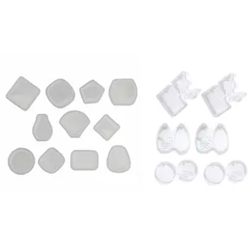 

11x Silicone Mold Round Geometric Fan Shape Pendant Jewelry Molds & 6 Pcs Island Resin Molds DIY Ocean Style