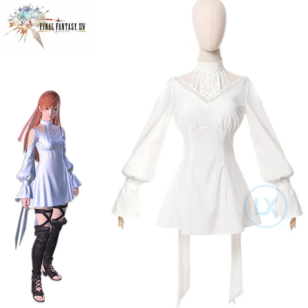 ゲームファイナルファンタジーxiv Ff14コスプレ衣装ryne Minfilia白かわいいレースのドレスのゲームコスプレ女性クリスマスパーティー Game Costumes Aliexpress