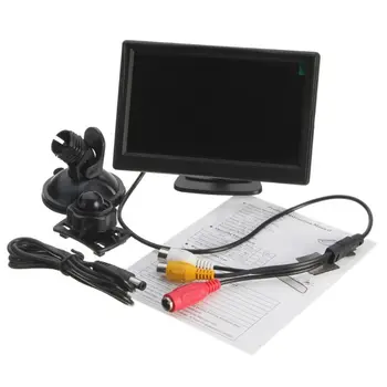 

5 Inch TFT LCD Car Rear View Monitor + 2 Stand For Reverse Backup Camera VCR DVD U1JF