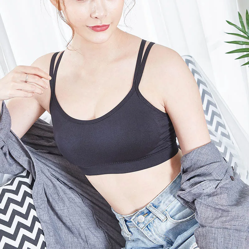Women's Solid Color Cross Straps Beautiful Black Breathable Tube Tops Sport Yoga Bras Fitness accessories bralette plus size Women's Solid Color Cross Straps Beautiful Black Breathable Tube Tops Sport Yoga Bras Fitness accessories bralette plus size