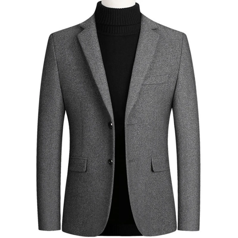 Blazer de lana para hombre, chaqueta ajustada informal negocios, trajes de vestir para fiesta/boda, novedad _ - AliExpress Mobile