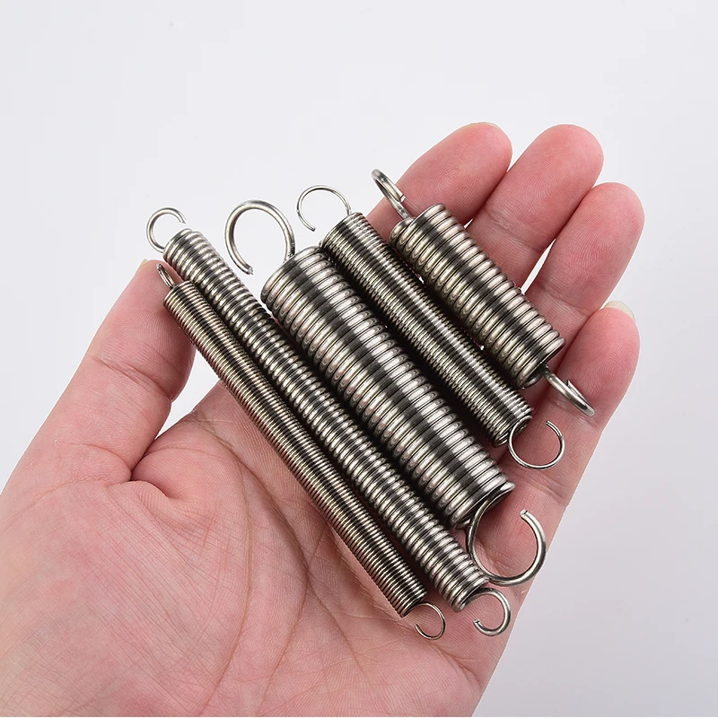 Stainless Steel Spring 304 S Hook Cylindroid Helical Pullback Extension Tension Coil Spring Wire Diameter 0.6mm 0.7mm