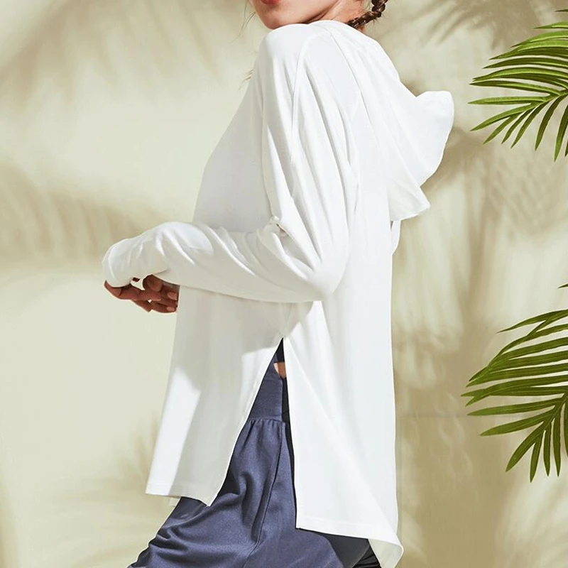 Hooded Training Running T-shirt Loose Fitness Clothing Gym Female Breathable Quick-dry Long Sleeved Yoga shirt Top Women Tees sports t shirt yoga top yoga shirt sports shirt
