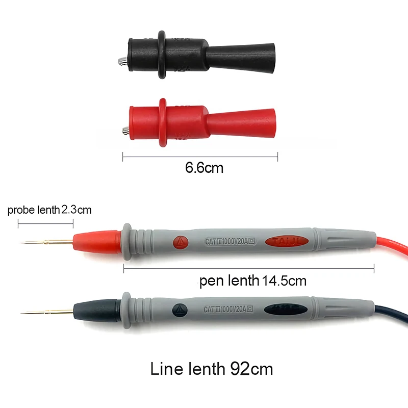 Multimeter Test Leads Universal Cable AC DC 1000V 20A 10A CAT III Measuring Probes Pen for Multi-Meter Tester Wire Tips Multimeter Test Leads Universal Cable AC DC 1000V 20A 10A CAT III Measuring Probes Pen for Multi-Meter Tester Wire Tips