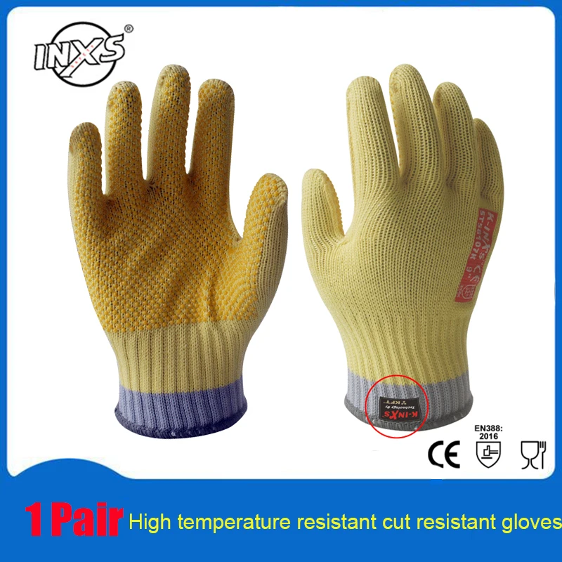 

Cut Resistant Gloves High Temperature Resistance 100 Degree Anti Cut Gloves Palm Non-slip Mechanical safety Gloves