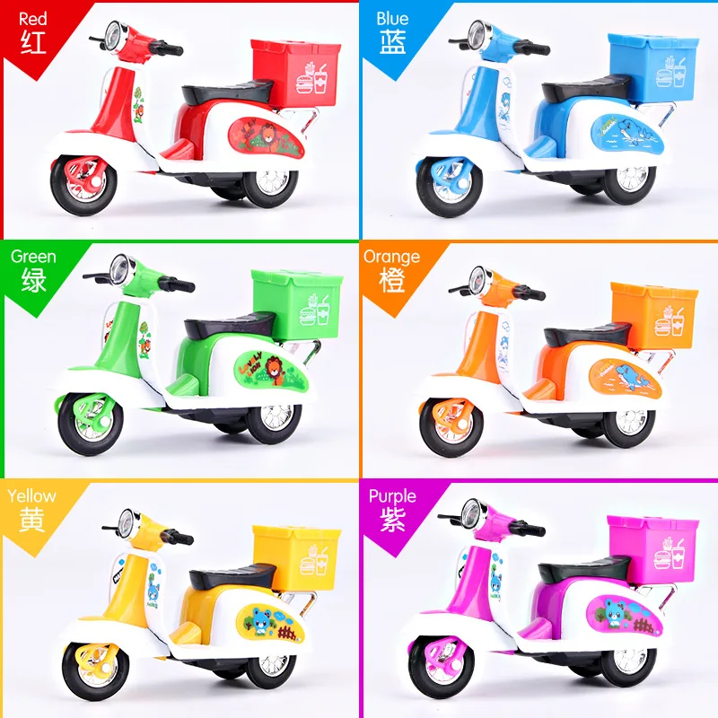 

CHILDREN'S Toy Car Alloy Car Model Small Electromobile Warrior Take-out Food Delivery Van Small Sheep Tricycle Toy