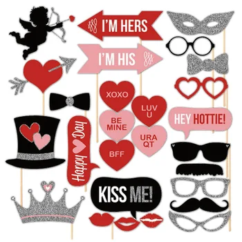 

27pcs Family Unisex Christmas Party Decoration Multifunctional Funny Glasses Gifts Wedding Supplies Crafts Beard Photo Props