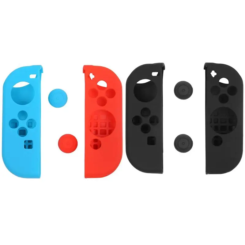 2 набора для Joy Con гелевых охранников с зажимами большого пальца Nintendo Switch синий +