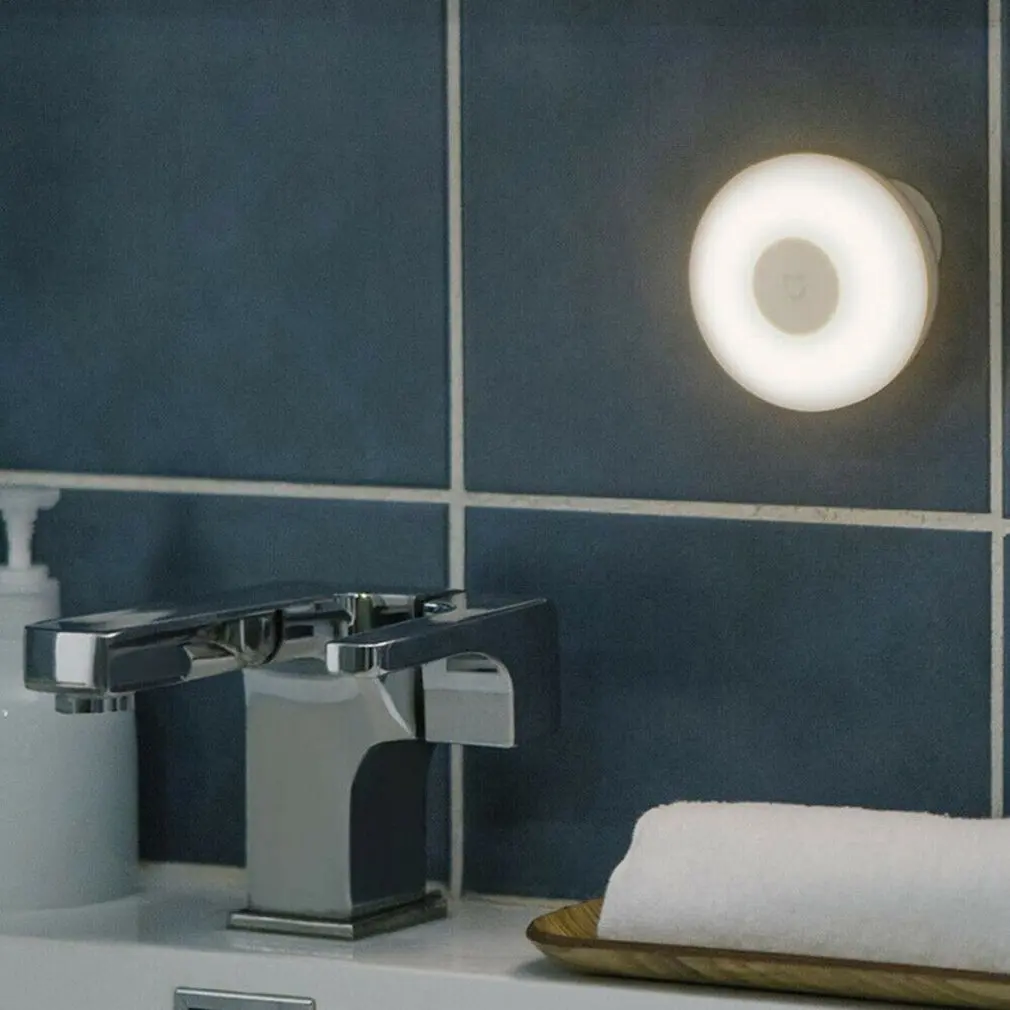 Xiaomi Mijia светодиодный индукционный Ночной светильник 2 лампы Регулируемая яркость инфракрасный умный датчик человеческого тела Магнитная база подарок