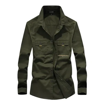 

Men Shirt High Quality Long Sleeve Military Army Shirt Casual Slim Fit Male Spring Autumn Fashion Shirts Men Clothes MY183