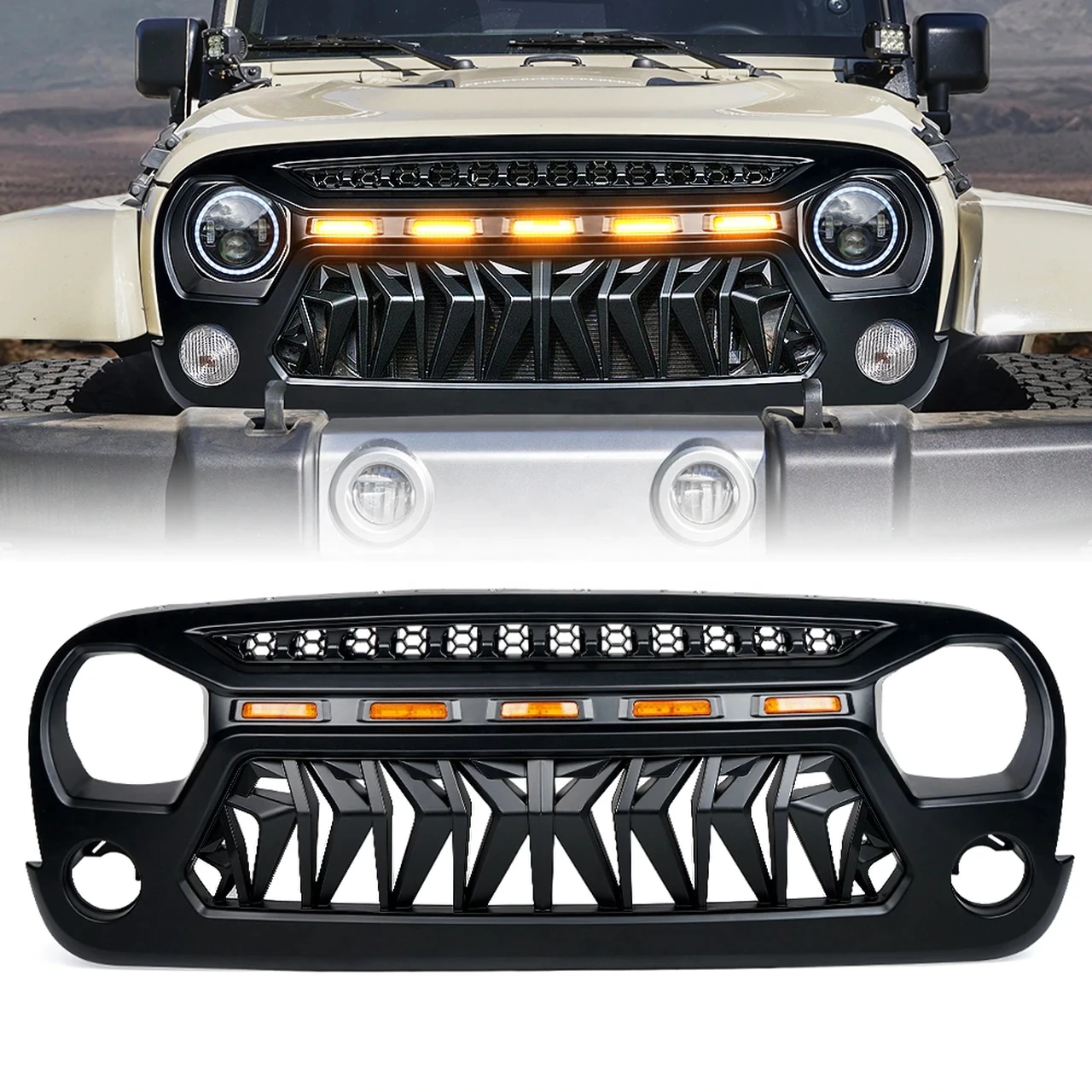 Calandre avant tout terrain légère pour JEEP WRANGLER JK, accessoires 4x4 |  AliExpress