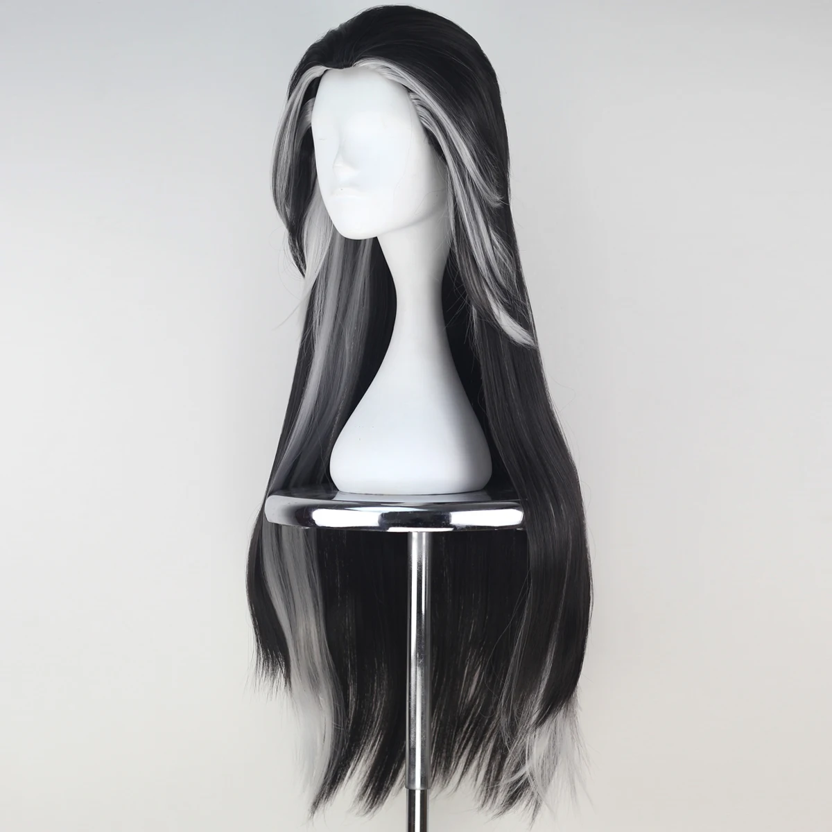 Miss U Hair 34 Inch Synthetic Long Black Mix White Straight Halloween Party  Cosplay Costume Wig for Women|Synthetic None-Lace Wigs| - AliExpress