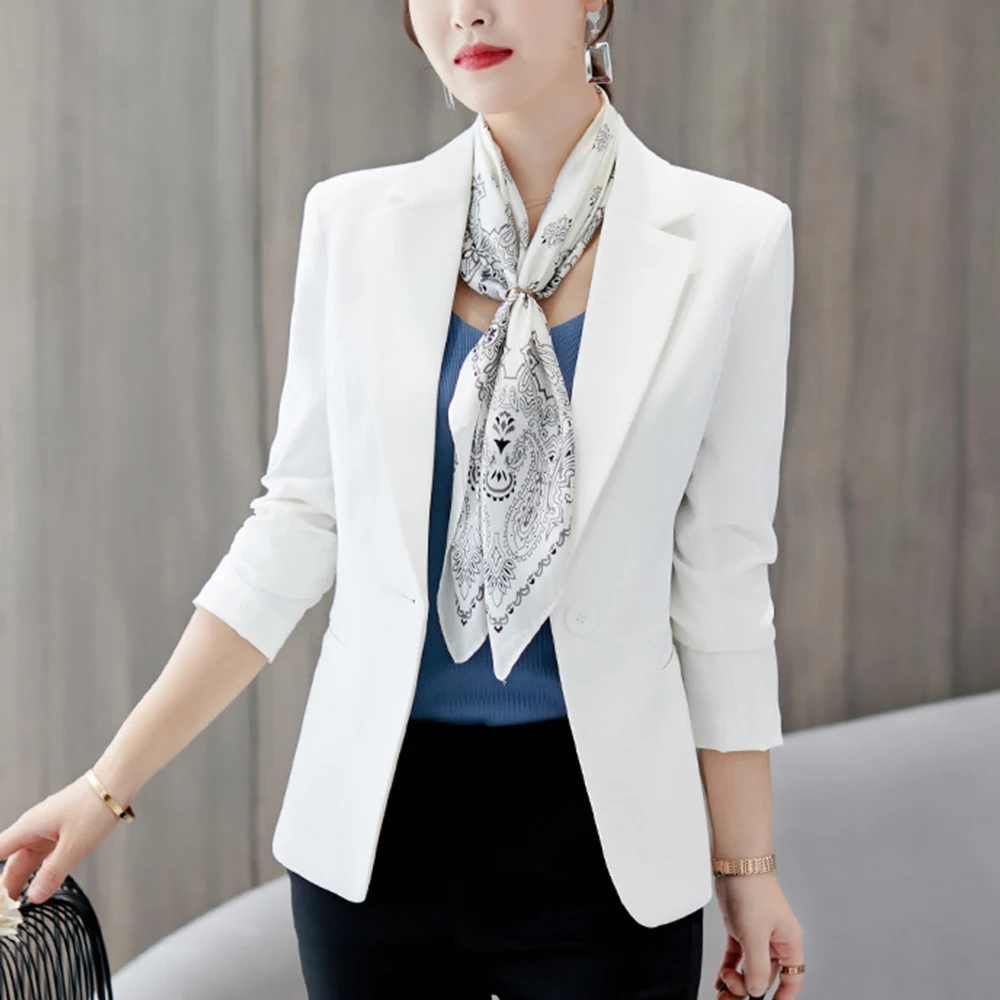 

Vertvie 2019 Fashion Office Lady Blazer Women Slim Turn Down Collar Elegant Blazer Mujer Retro Button Casual Suit Jackets