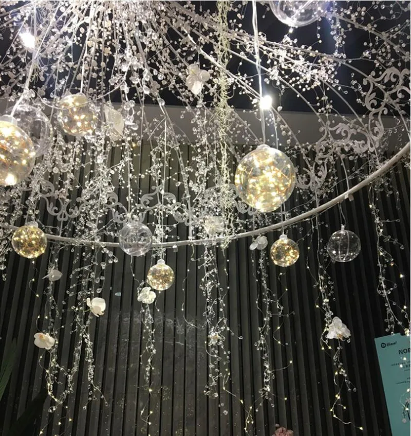 100/120/150cm Acrylic Crystal Bead Curtain Clear Water Drop Diamond Shape Branch String Garland For Wedding Party Decor Supplies