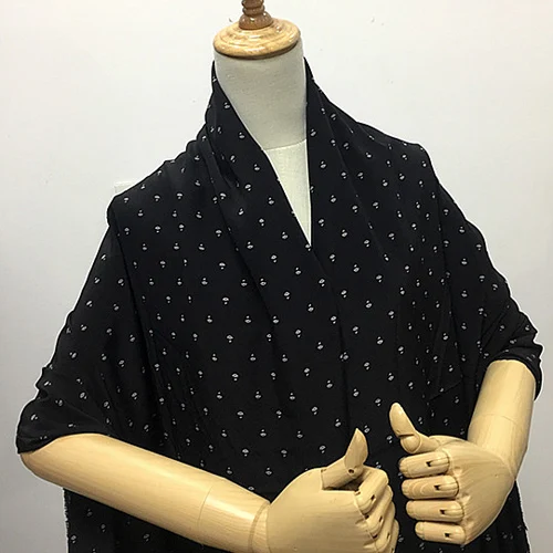 

Mini floral design on black background pure silk crepe de chine fabric 137cm width,SCDC1104