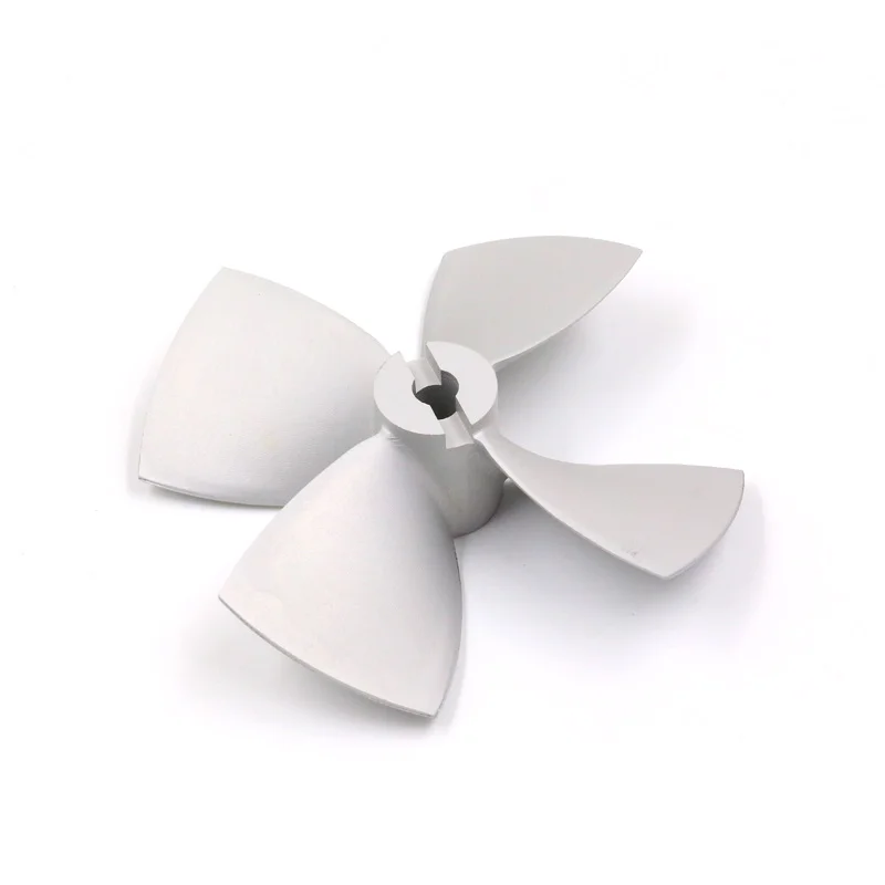 

CNC machined metal prop aluminum 80mm 4-blade propeller 6.0mm shaft size CW CCW for RC boats thruster