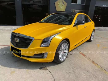 

High-end Satin Metallic Yellow Vinyl Wrap Film Pearl Metal Yellow Car Wrap Foil Air Bubble Free 1.52x20M/Roll