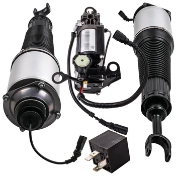 

1PCS Air Suspension Compressor Pump+ 2PCS Air Shock Front For Audi A8 4E 10-12 cylinder 2002-2010 4E0616040AB, 4E0616007E