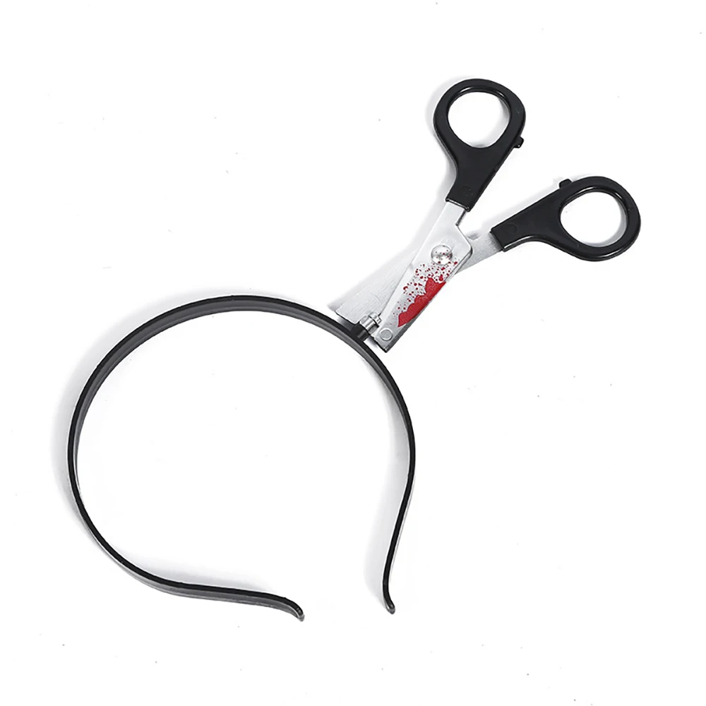 Scissor 1 шт. Хэллоуин хитрые повязки на голову пластиковые игрушки головные уборы Ножи Ножницы Хэллоуин украшения инструменты приколы игрушки приколы повязка на голову Забавный подарок - Цвет: Scissor