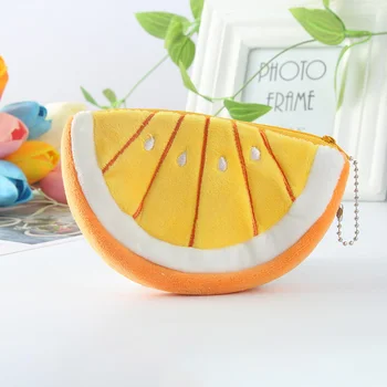 

2020 Watermelon Fruit Kawaii Cartoon Children Plush Purse Zip Change Purses Coin Bag Wallet Kids Girl Women For Gift